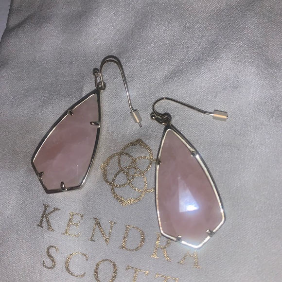 Kendra Scott faceted Elle drop earrings - light pink/rose and gold - Picture 2 of 3